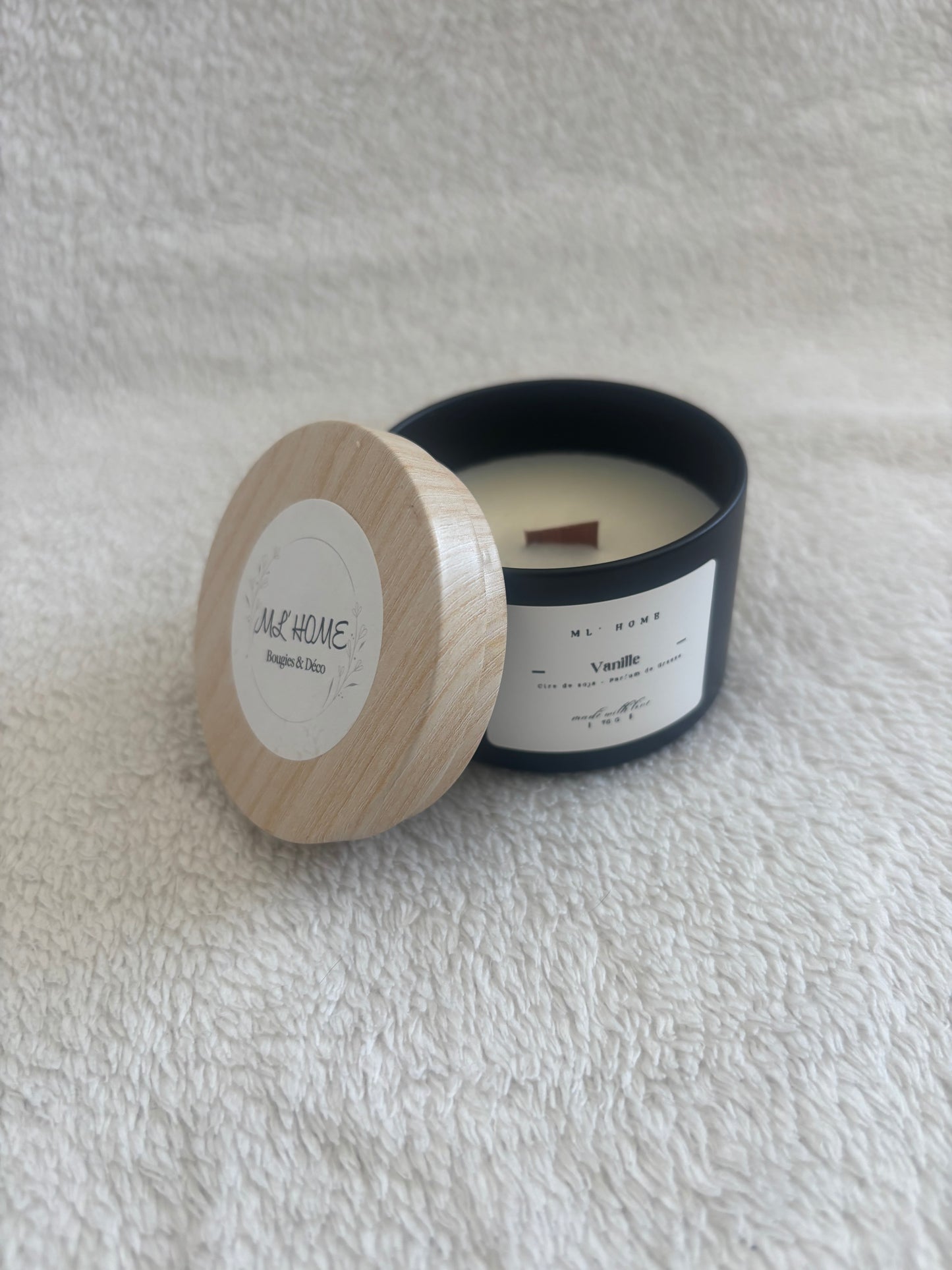 Bougie - couvercle en bois