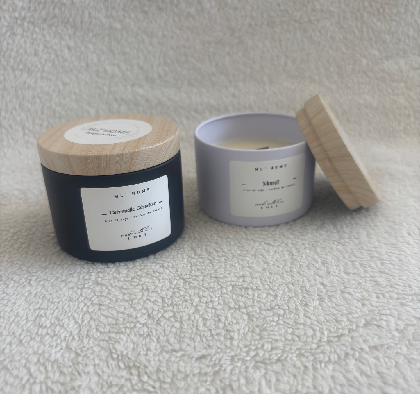 Bougie - couvercle en bois